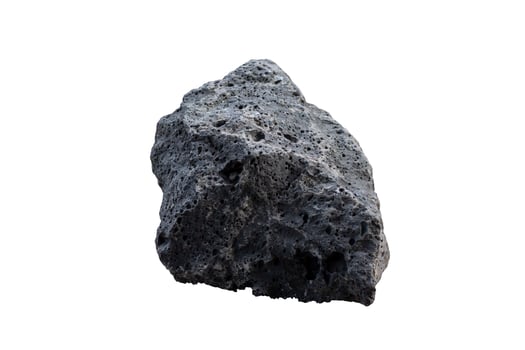 Basalt rock isolated on white background with clipping path. photo