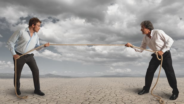 Businessman and pull the rope photo