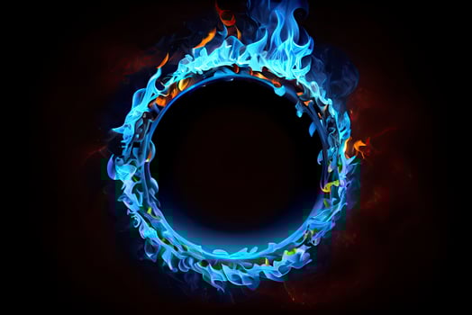 Blue ring of Fire. with a lot of copy space photo