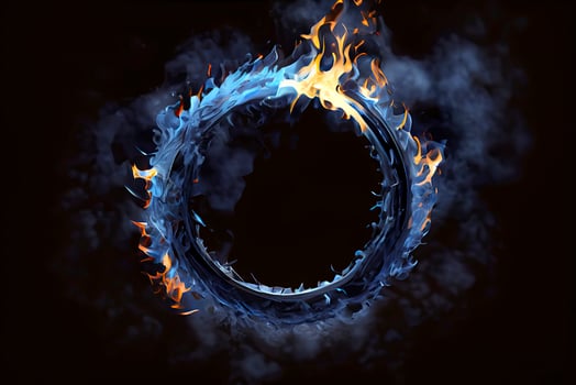 Blue ring of Fire. with a lot of copy space photo