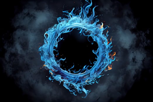 Blue ring of Fire. with a lot of copy space photo