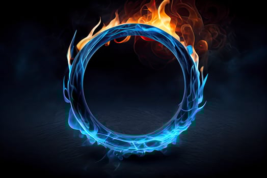Blue ring of Fire. with a lot of copy space photo