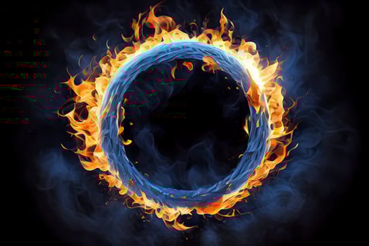 Blue ring of Fire. with a lot of copy space photo