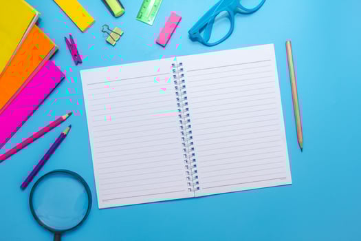 School office supplies on a table photo