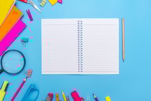 School office supplies on a table photo