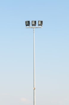 sport light post on beautiful sky background photo