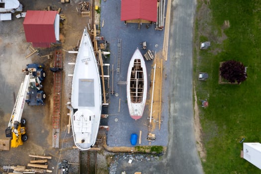 St. Michaels Maryland chespeake bay aerial view panorama old boat photo