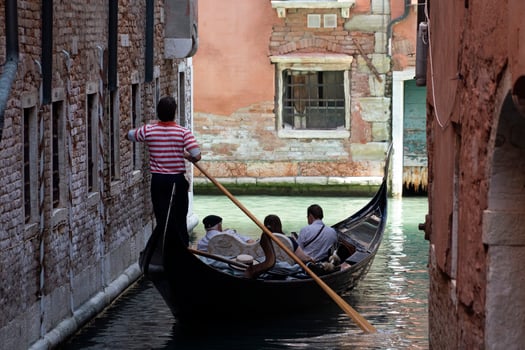 VENICE, ITALY - SEPTEMBER 15 2019 - Lot of Gondola in Venice detail photo