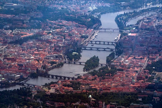 Prague aerial view panorama photo