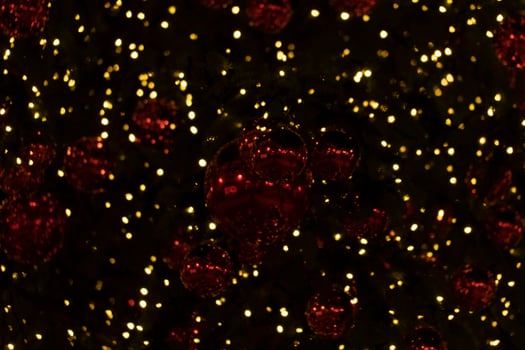 street christmas tree decorations and lights photo
