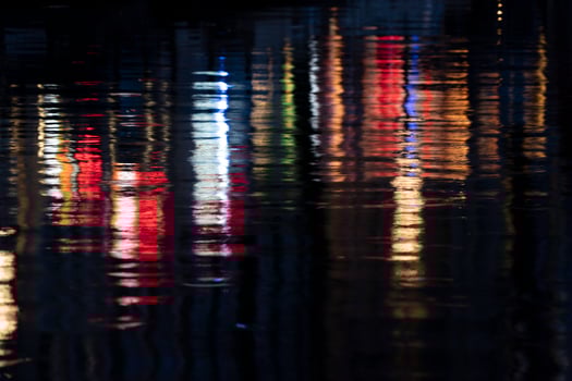 AMSTERDAM, NETHERLAND - old town canals red lights reflection photo