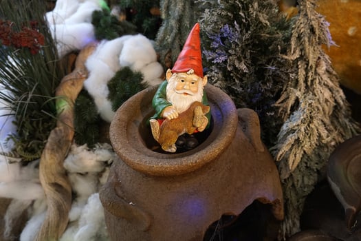 christmas tree decorations at street market photo