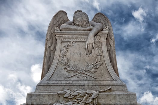 Fallen angel tomb grave in Rome Acatholic cemetery photo