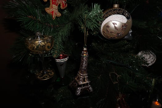 glass hand decorated Christmas Ball detail photo