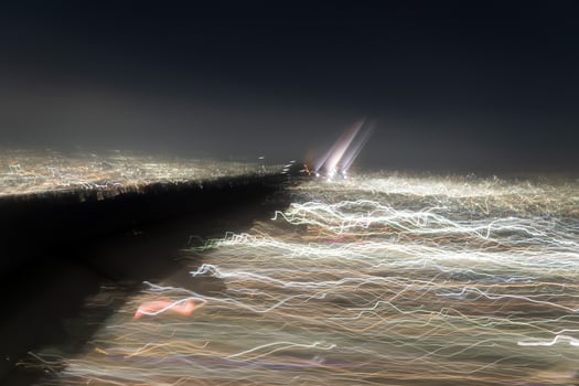airport lights during landing photo
