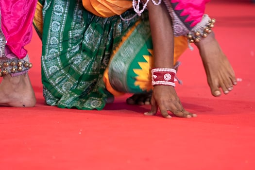 India traditional dance foot detail photo