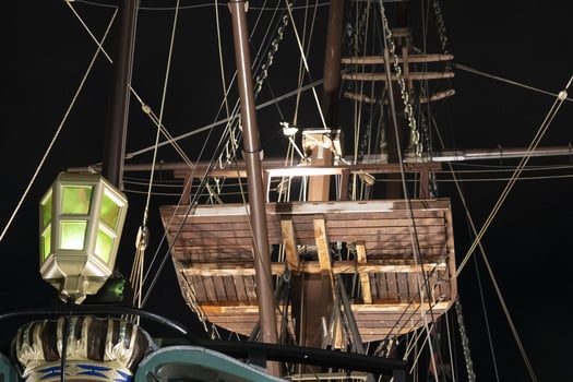 amsterdam canal vessel ship museum at night photo