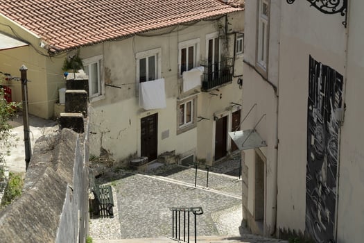 lisbon old town street house photo