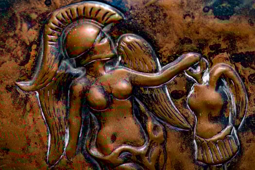 antique greek shield detail photo