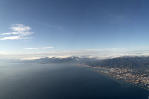 Genoa Harboe coastline aerial view panorama landscape photo