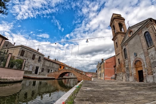 Comacchio village in italy view cityscape photo