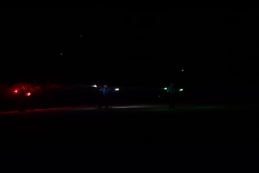 BADIA, ITALY - DECEMBER 31, 2016 - Traditional skiers torchlight procession photo