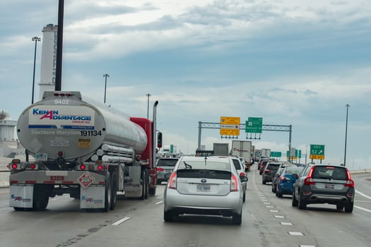 WASHINGTON, USA - JUNE, 23 2016 Maryland congested highway on rainy day photo