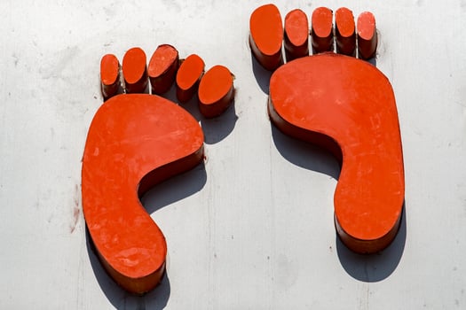red foot sign shoe shop photo