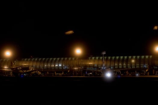 PARIS, FRANCE - MARCH, 16 2016 - paris airport at night view photo