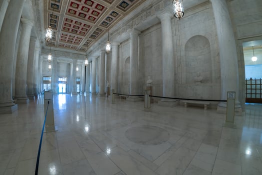 WASHINGTON, USA - JUNE 24 2016 interior od decision hall in Supreme Court building in Washington photo