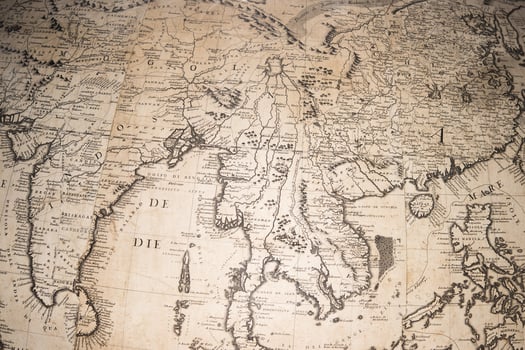 old vintage antique earth globe map photo