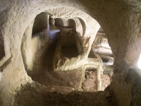 Palazzolo Acreide Latomie Stone Quarries old roman Tombs photo