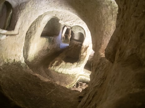 Palazzolo Acreide Latomie Stone Quarries old roman Tombs photo