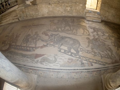 Ancient Roman mosaic of Villa del Casale, Sicily photo