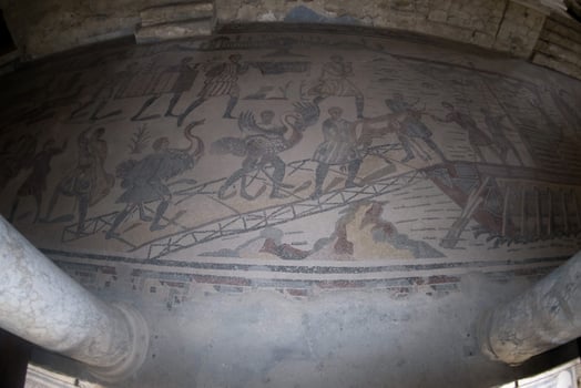 Ancient Roman mosaic of Villa del Casale, Sicily photo
