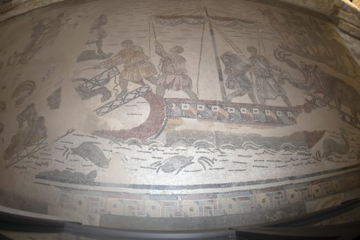 Ancient Roman mosaic of Villa del Casale, Sicily photo