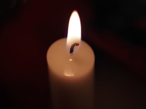 Christmas candles on the table photo