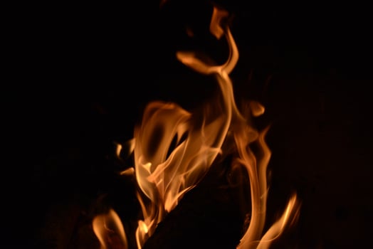 Flames on black background photo