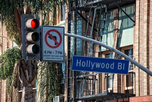 LA Hollywood Boulevard street sign photo