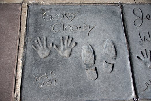 hollywood chinese theatre celebrities hand footprint photo