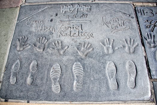hollywood chinese theatre celebrities hand footprint photo