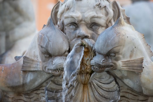 Rome, Navona Plaza fountain detal photo