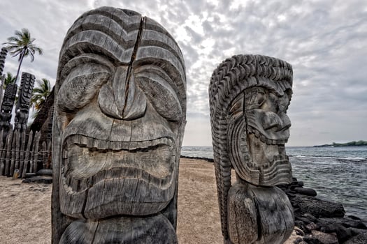 Hawaii Tiki wooden statue photo
