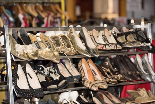 Vintage shoes for sale inside a shop photo