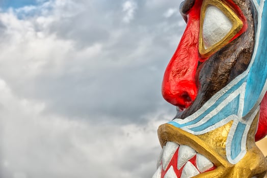 Multi color tribal mask photo