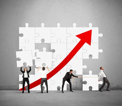 Team raise the statistics photo