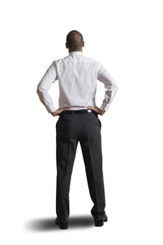 Concept of businessman looking the future photo