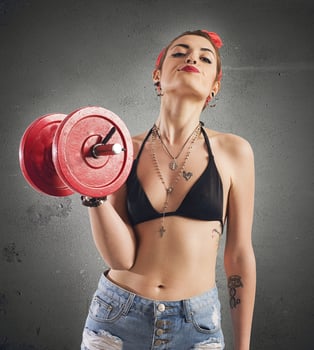 Gym pin-up girl photo
