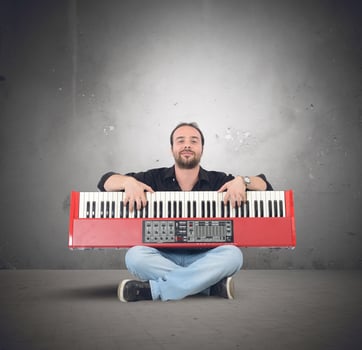 Man with Piano music photo