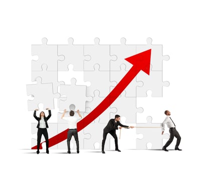 Team raise the statistics photo